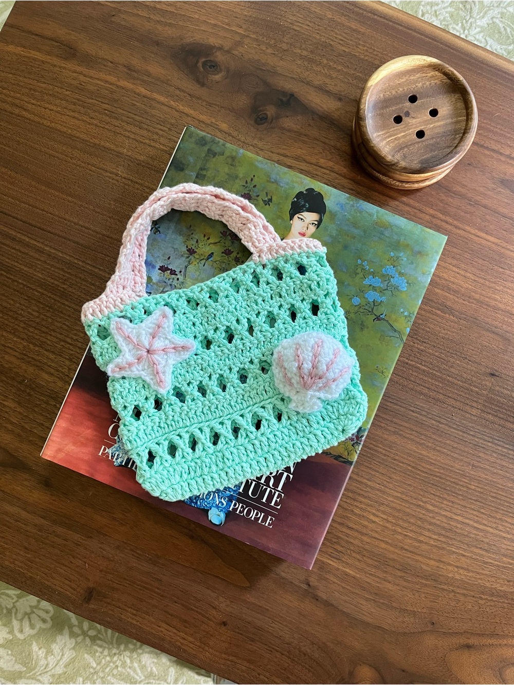 Mermaidcore Shell Crochet Handbag